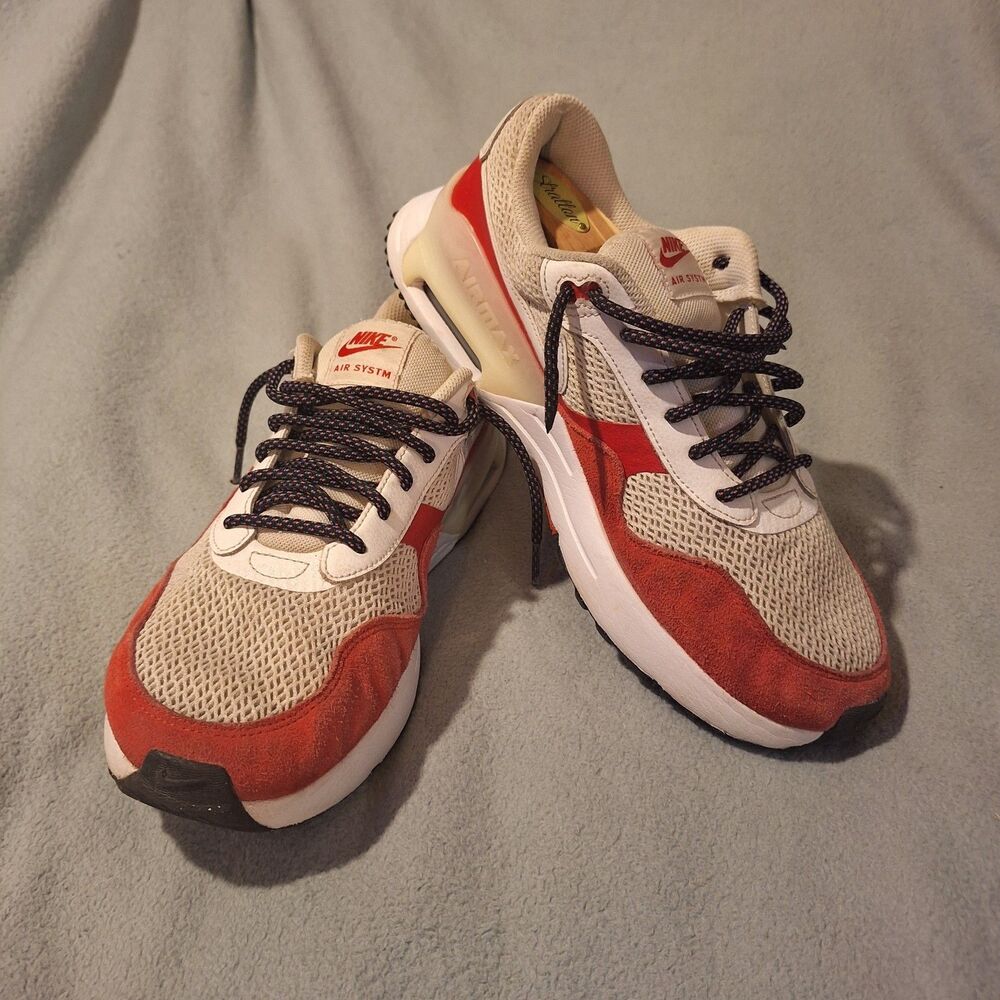 NIKE Air Max SYSTM Men’s 10.5 White University Red Shoes DM9537 104